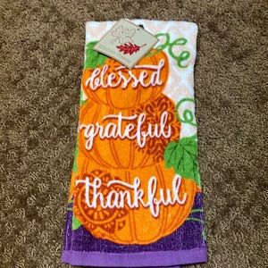 Towel Blessed Grateful Thankful kitchen towel NWT 15 in x 25 in. pumpkins NEW